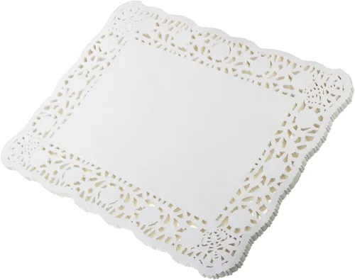 Miniatura 8 de LJY 100 piezas de papel rectangulares de encaje blanco bloc almohadillas de embalaje para decoración de vajilla de boda (10.5 x 14.5 pulgadas)