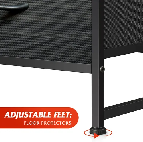 Miniatura 8 de WLIVE Cómoda negra para dormitorio, cómoda de 6 cajones, torre de almacenamiento con cubos de tela, cómoda para armario, sala de estar, pasillo