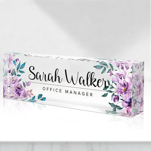 Miniatura 42 de Placa de Nombre Personalizada, Decoración de Oficina Personalizada - Accesorio de Escritorio de Acrílico, Regalos de Oficina para Empleados