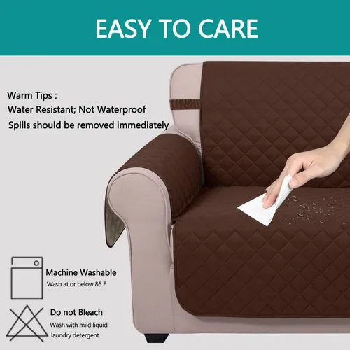Miniatura 5 de U-NICE HOME Funda de sofá reversible para perros con correas elásticas, resistente al agua, protector de muebles para mascotas, funda de sofá