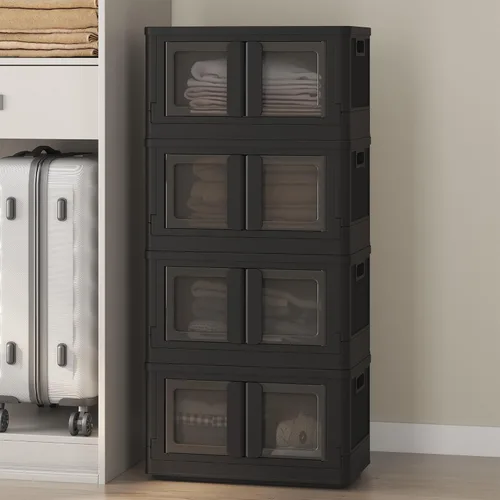 Miniatura 19 de FLEXIMOUNTS 75 QT Contenedores de almacenamiento apilables con tapas, contenedores de almacenamiento de plástico plegables, organizadores de armario