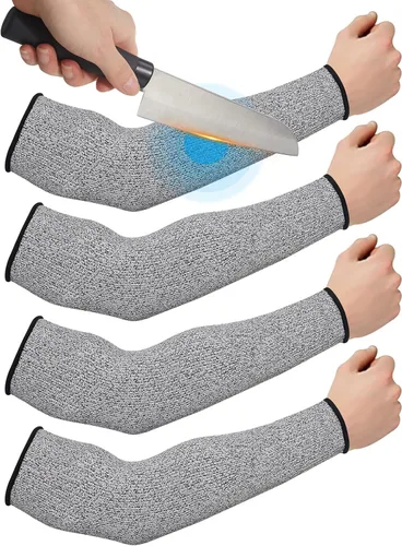Geyoga 2 pares de mangas protectoras de brazo, protectores de brazo para piel delgada y moretones, mangas protectoras resistentes a cortes para Gris