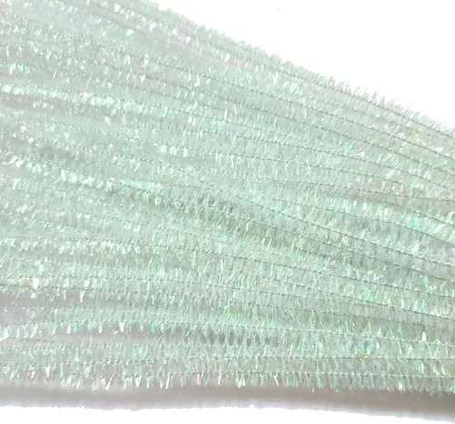 Miniatura 2 de 200 limpiadores de tuberías con tallos de oropel con purpurina de 12 pulgadas (blanco colorido)