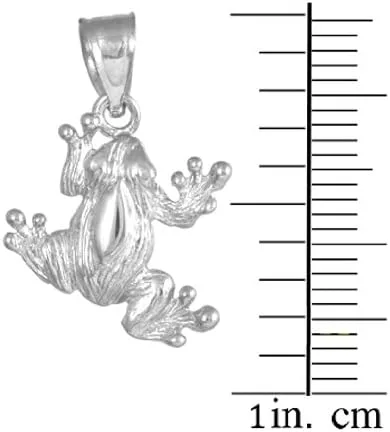 Miniatura 2 de Colgante de plata de ley 925 con diseño de rana, Plata Esterlina, Sin gemas.