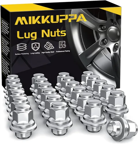Miniatura 12 de MIKKUPPA 20 piezas de tuercas de llanta M12 x 1.25 – 37 mm 13/16 Hex OEM estilo mag con arandela de fábrica, tuercas negras de reemplazo para rueda