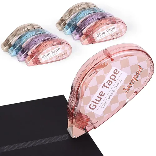 Miniatura 8 de Secopad Cinta para álbum de recortes, paquete de 4 rodillos de cinta de doble cara para manualidades, dispensador de pegamento adhesivo, suministros
