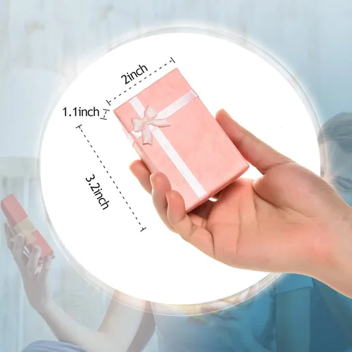 Miniatura 3 de AQUEENLY Cajas de regalo de joyería, paquete de 24 cajas de joyería de cartón a granel para collares, anillos, pulseras, aretes, cajas de joyería