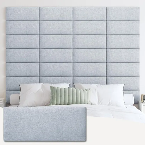 Miniatura 21 de IFNOW Cabecera tapizada para montar en la pared, paneles de pared 3D insonorizados, cabecero autoadhesivo para tamaño Queen, decoración del hogar