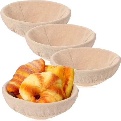 Miniatura 7 de Patelai Banneton - 10 cestas redondas a prueba de pan Banneton, cestas para masa madre con forros y raspadores para hacer pan, panaderos, hornear