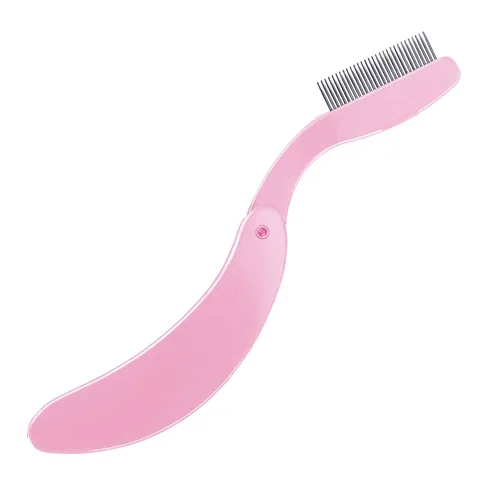 Miniatura 6 de Paquete de 4 peines plegables para pestañas, dientes metálicos de acero inoxidable, separador de cejas, peine aplicador de maquillaje para pestañas