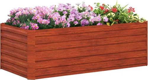 Miniatura 18 de Outsunny Cama de Jardín Elevada con 3 Jardineras, Soporte de Plantas de Madera con Orificios de Drenaje, para Verduras, Hierbas y Flores, Gris