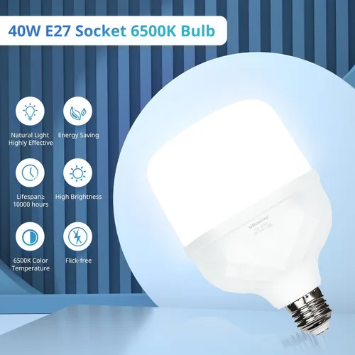 Miniatura 3 de UBeesize Softbox Kit de Iluminación para Fotografía, Kit de Iluminación Continua de 16" x 16" con Bombilla de Socket E27 de 40W 6500K, Iluminación