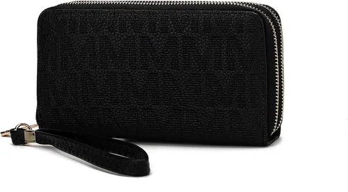 Miniatura 64 de MKF Collection Mia K - Cartera de pulsera para mujer, pequeña cartera de cuero vegano para tarjetas de crédito con cremallera y bolsillo