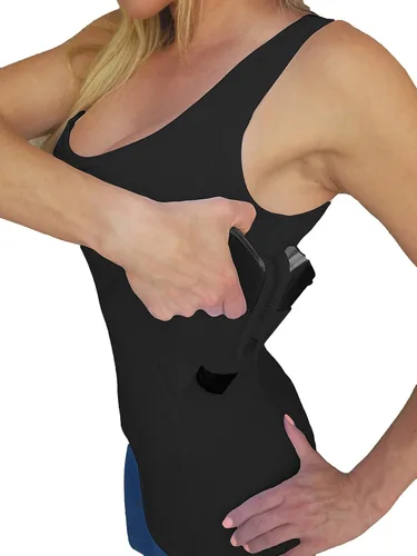 Miniatura 3 de Camiseta sin mangas de transporte oculto para mujer, camiseta interior segura con funda para pistola, táctica y uso diario, (S-XL)