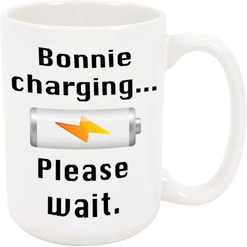 Bonnie - Taza de café de carga – Taza de cerámica personalizada con nombre, taza personalizada, regalo personalizado de cumpleaños/Navidad, regalo