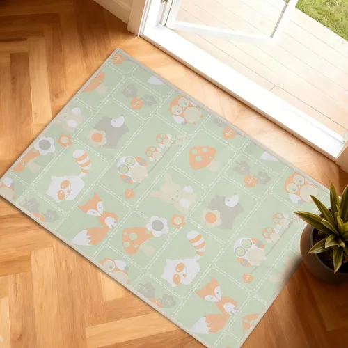Miniatura 12 de Alfombra de entrada lavable de 2 x 3 pulgadas, alfombra pequeña para entrada, cocina, baño, antideslizante, estampado floral, alfombra de entrada