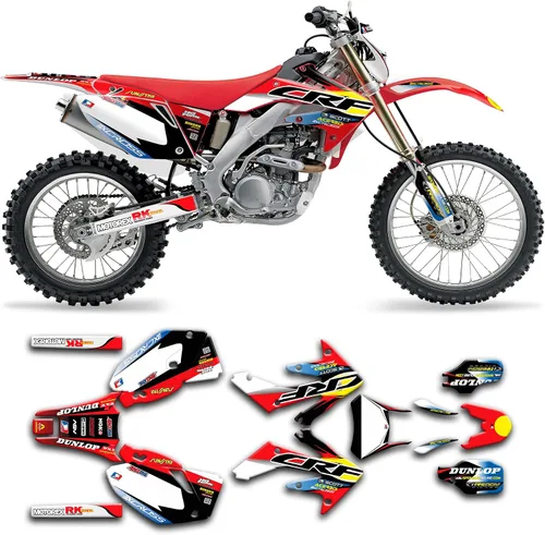 Miniatura 14 de Kit de calcomanías personalizadas para CRF250X 2004 2005 2006 2007, amarillo y blanco, HDCRF25X0416001-KR