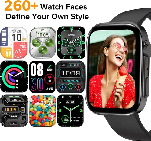 Miniatura 3 de Relojes inteligentes para hombres y mujeres, hacer/responder llamadas, pantalla HD de 2.01 pulgadas con más de 260 caras de reloj, monitor