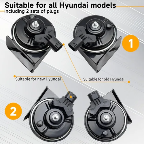 Miniatura 5 de FARBIN Bocina de Auto Compatible con Hyundai/Kia. Bocina de Auto Impermeable de 12V Fuerte de Tono Alto/Bajo Bocinas de Caracol Eléctricas