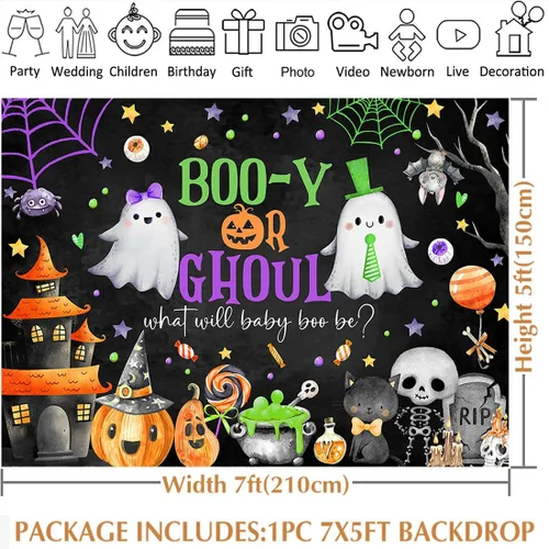 Miniatura 5 de Avezano Decoración de fiesta de revelación de género para Halloween, decoración de fiesta de revelación de género o Ghoul Will Baby Boo Be