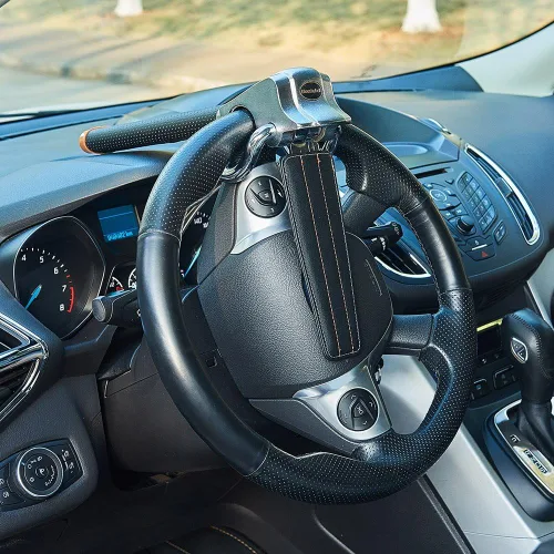 Miniatura 5 de Blueshyhall Cerradura para volante de vehículo, dispositivos de bloqueo antirrobo, cerradura de seguridad resistente para automóvil, camión, SUV