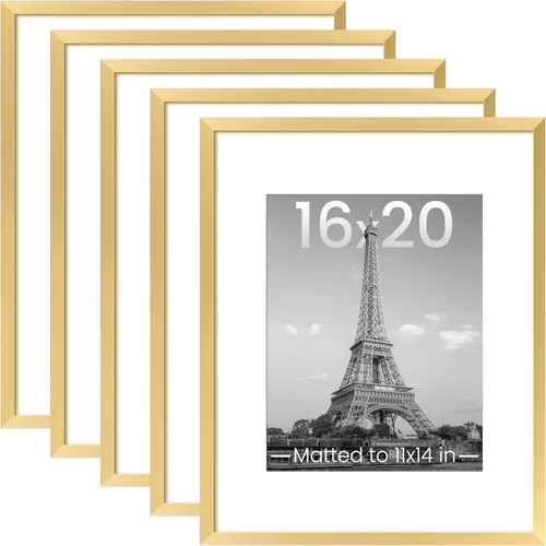 Miniatura 25 de upsimples - Portarretratos de 11 x 14 para galería de fotografías. Marcos para fotos de 8 x 10 pulgadas con paspartú o de 11 x 14 pulgadas sin Dorado