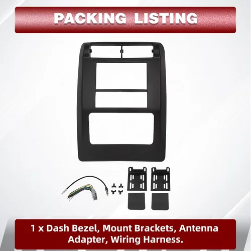 Miniatura 6 de HECASA Kit de tablero de doble DIN con arnés de cableado compatible con Jeep Wrangler TJ Radio Dash Bisel 2003-2006