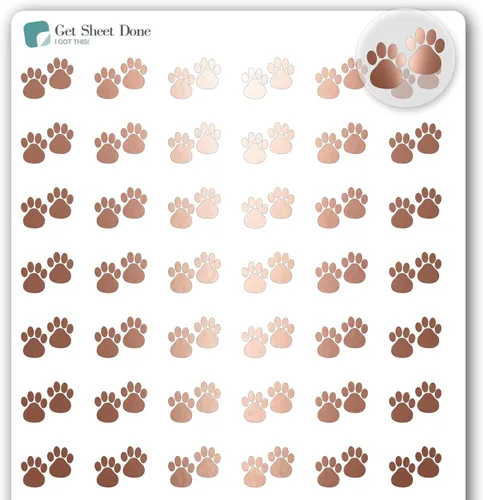 Miniatura 13 de Paw - Calcomanías para planificador de mascotas, 54 láminas doradas (1/2 pulgadas), recordatorio de medicamentos para el cuidado de perros y gatos