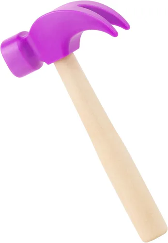 Miniatura 8 de Fowecelt Juguetes de martillo de madera, martillos de simulación, herramientas de mantenimiento, juguetes educativos para niños, suministros de Rojo