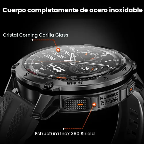 Miniatura 3 de KOSPET Tank T4 Reloj inteligente para hombre, todo de acero inoxidable, GPS de 6 satélites y mapas sin conexión, impermeable 100M 45m de buceo
