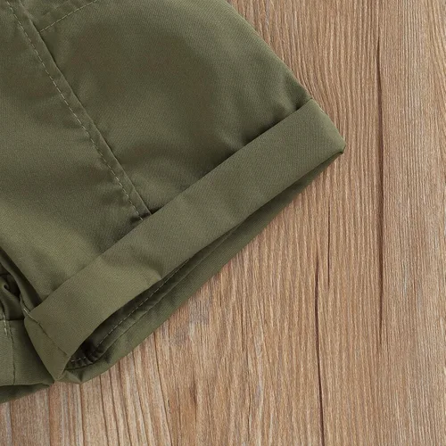 Miniatura 5 de Adobabirl Conjunto de ropa de verano para niña pequeña, sin mangas, acanalada, top halter y pantalones cortos, ropa de moda para niños con cinturón