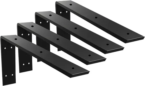 Miniatura 10 de WINKER Soporte para encimera, paquete de 2 unidades resistente de soporte oculto en L para estante de 3/8 pulgadas de grosor, 10 x 6 x 2.5 pulgadas