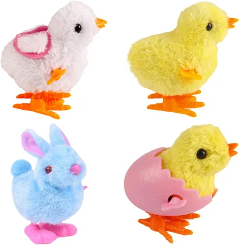 Miniatura 7 de CICITOYWO Juguete novedoso de conejito y pollito saltador, juguete de cuerda para niños pequeños, adultos, cesta de caza de huevos de Pascua