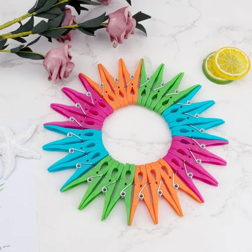 Miniatura 7 de 24 pinzas de plástico para ropa, pinzas de ropa resistentes, juego de alfileres de ropa de secado al aire, clips de toalla, clips de resorte, clips