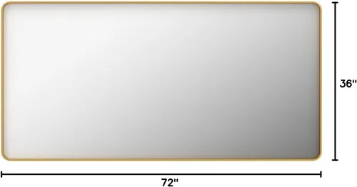 Miniatura 282 de TokeShimi - Espejo para pared de baño, espejo de tocador con marco de metal de aleación de aluminio mate cepillado e inoxidable, decoración rústica