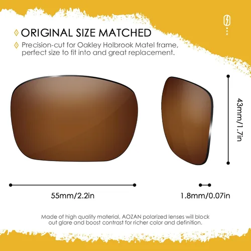 Miniatura 45 de Lentes de repuesto ANSI Z87.1 para gafas de sol Oakley Holbrook Metal OO4123