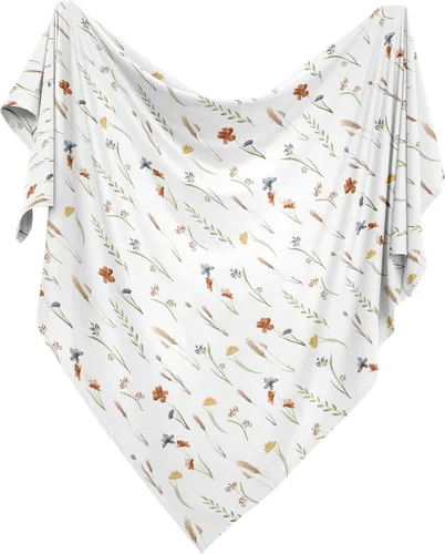 Miniatura 2 de Sweet Jojo Designs Manta para envolver al bebé con diseño floral bohemio de jardín y flores para bebé recién nacido, tejido ligero elástico