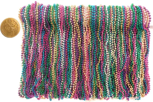 THE MARDI GRAS KREWE - Cuentas de Mardi Gras – 144 piezas, 12 docenas, collares de cuentas surtidos de 33 pulgadas y 0.276 in con doblón, recuerdos