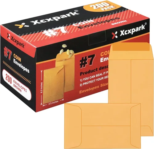 Miniatura 16 de Xxcxpark 500 sobres para monedas #1, sobres de papel kraft blanco de 2-1/4 x 3-1/2 pulgadas, sobres clásicos de papel kraft para piezas pequeñas