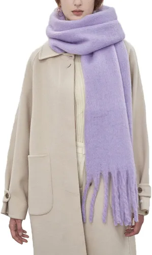 Miniatura 87 de Bufanda grande y gruesa de gran tamaño, esponjosas, de lana grande, gruesa, cálida para invierno