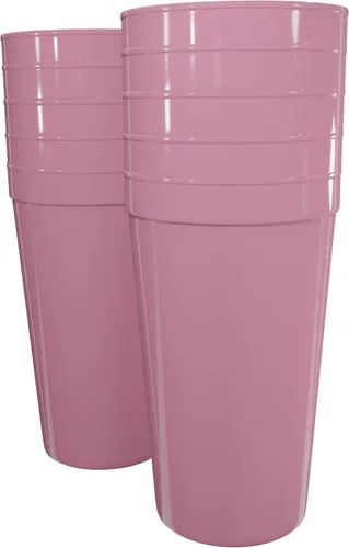 Miniatura 50 de PartyPrints Paquete de 100 vasos de plástico en blanco reutilizables de 10 a 12 onzas, vasos de estadio a granel, sin BPA, aptos para lavavajillas