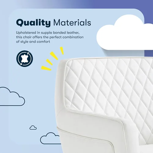 Miniatura 4 de Serta Ashleigh - Silla de oficina moderna, diseño acolchado de diamante, cojín de asiento de bobina de bolsillo, elegante sillón decorativo de Cuero