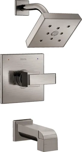 Delta Faucet Ara 14 Serie T14467-SS - Juego alcachofa de ducha con pulverizador H2Okinetic, acero inoxidable (válvula no incluida), T14467-SS