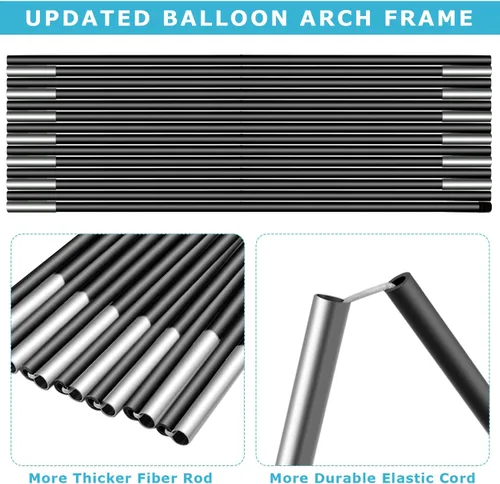 Miniatura 3 de Kit de soporte para arco de globos con base, kit de soporte ajustable para arco de globo con 45 clips de globo, bomba de globos, arco de globos de 9