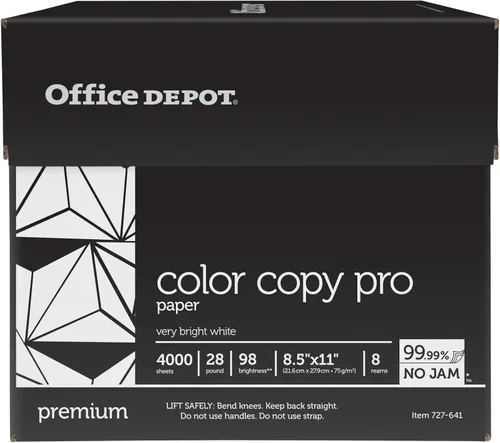 Miniatura 2 de Office Depot Papel de copia a color, 8 1/2in. x 11in., 28 Lb, Resma de 500 hojas, caja de 8 resmas, 727641