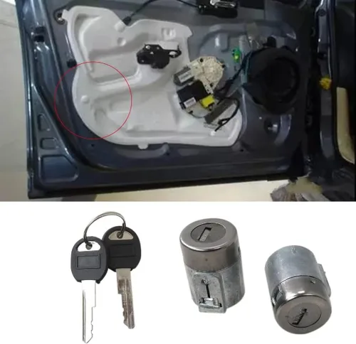 Miniatura 4 de Nuevo par de cilindros de cerradura de puerta con llaves para Chevy Tahoe 2000 Kit de cerradura de puerta lateral del conductor y del pasajero