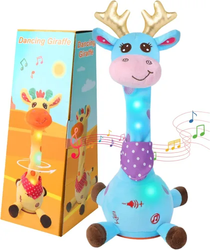 Juguete de jirafa que habla bailando, jirafa para el tiempo boca abajo para bebé pequeño, regalos de juguetes para bebés, juguetes interactivos de