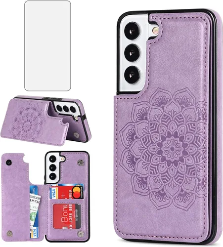 Miniatura 10 de Asuwish Funda compatible con Samsung Galaxy S22 Plus 5G y protector de pantalla de vidrio templado, soporte para tarjeta celular, ranuras