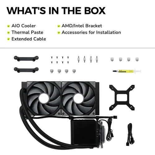 Miniatura 9 de TRYX Panorama 240 240 mm AIO 6.67'' AMOLED Pantalla en forma de L con efecto anamórfico 3D personalizable Enfriador AIO 240 mm 8ª generación Bomba