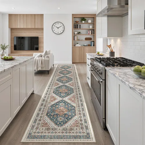 Miniatura 128 de Madane Tapete lavable de 2 x 10 pies para pasillo, cocina, recibidor, clásico, suave, antideslizante para interiores, casa de campo, baño, sala